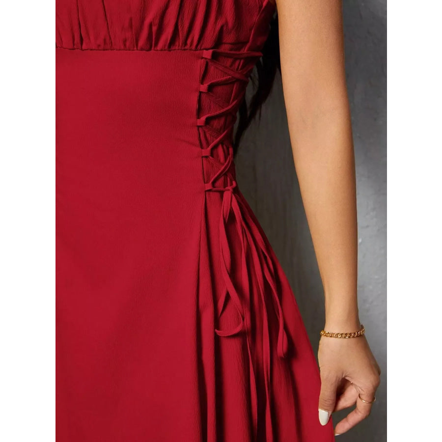Lace-Up Side A-Line Cami Dress Apparel and Accessories
