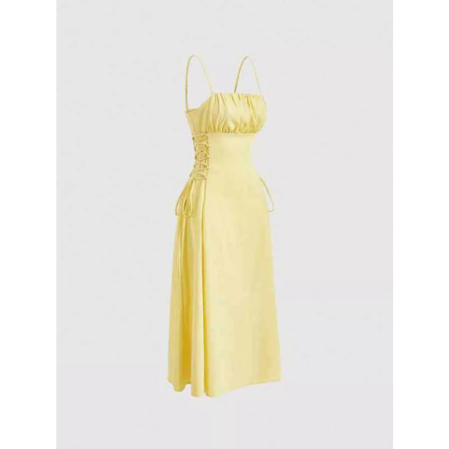 Lace-Up Side A-Line Cami Dress Apparel and Accessories