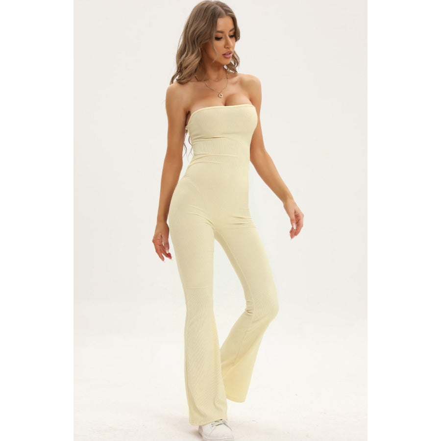 Lace-Up Strapless Jumpsuit