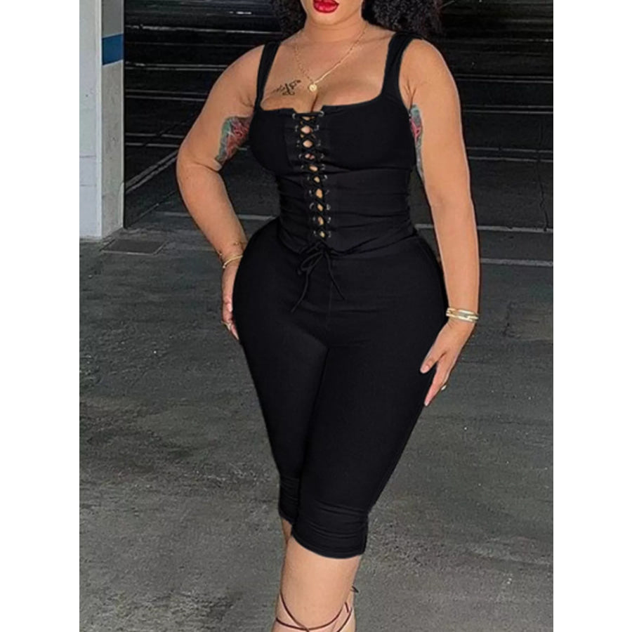 Lace-Up Tank and Capris Set Apparel and Accessories