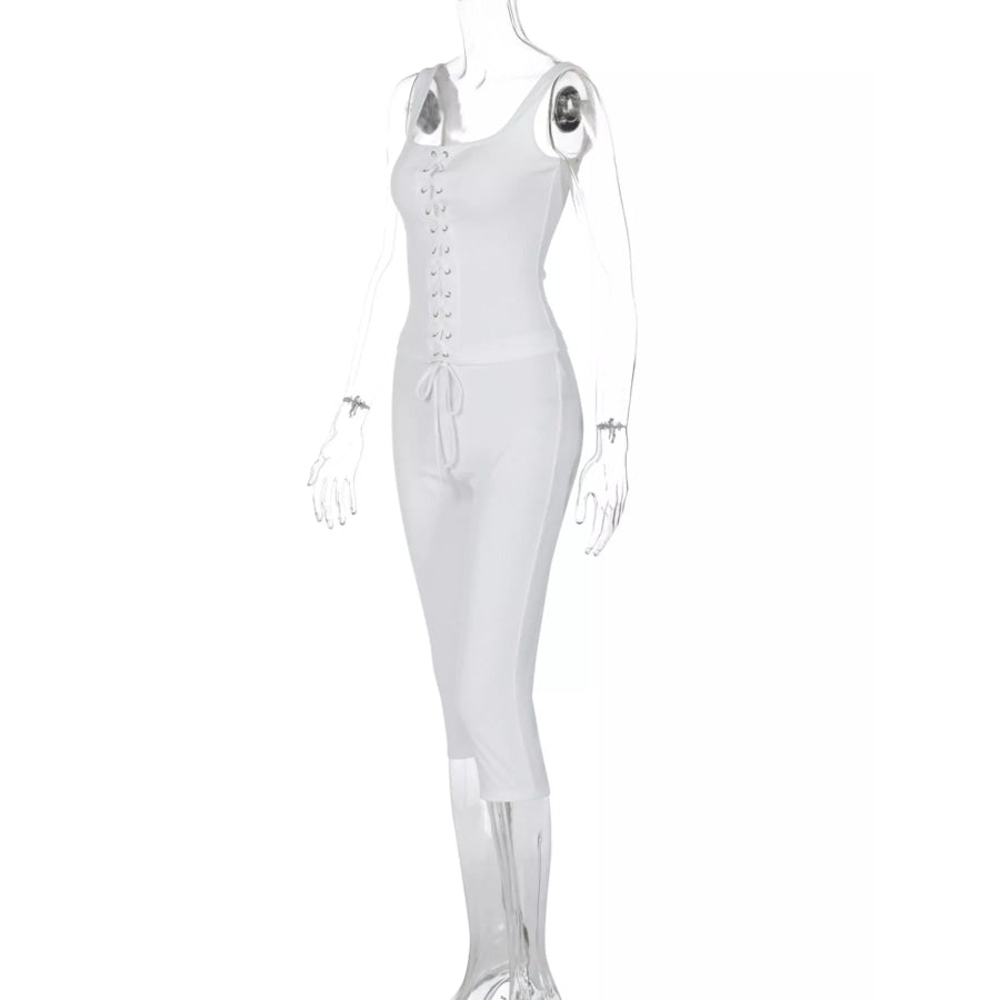Lace-Up Tank and Capris Set Apparel and Accessories
