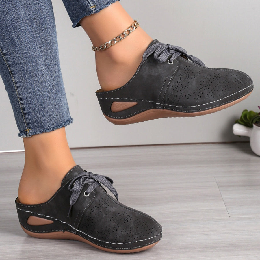 Lace-Up Wedge Slip-Ons Apparel and Accessories