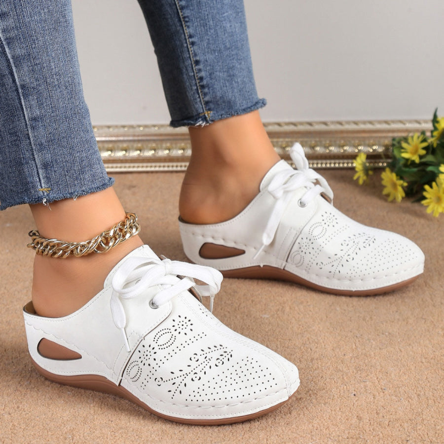 Lace-Up Wedge Slip-Ons Apparel and Accessories