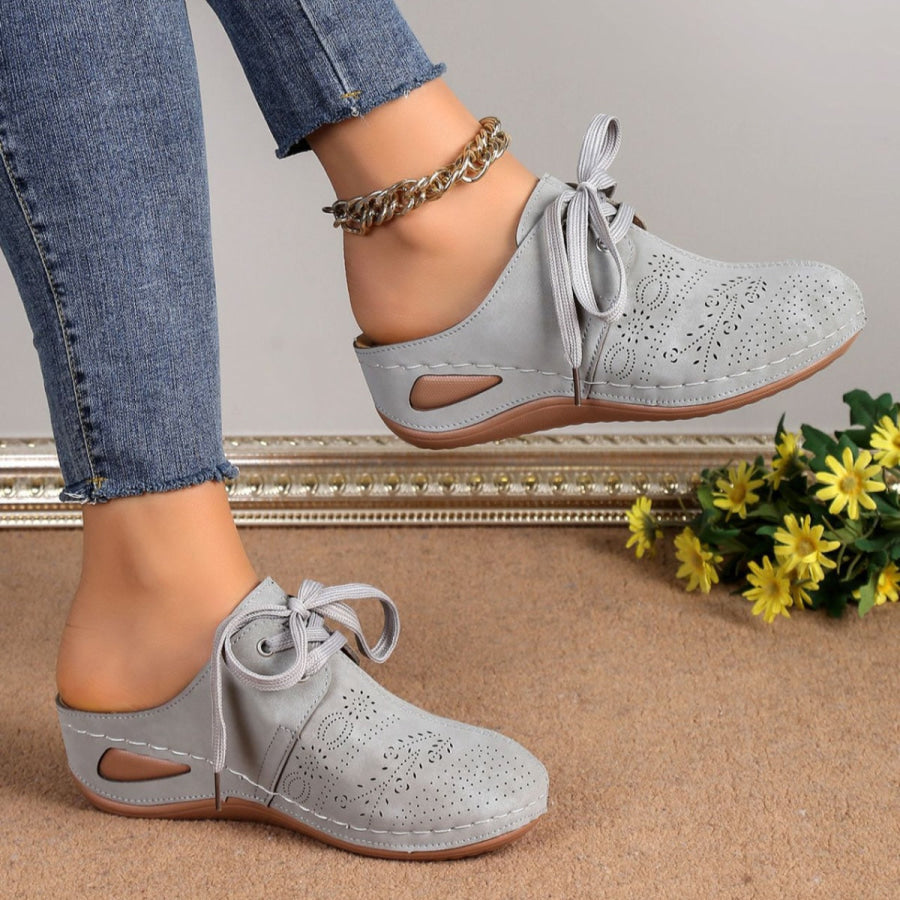Lace-Up Wedge Slip-Ons Apparel and Accessories