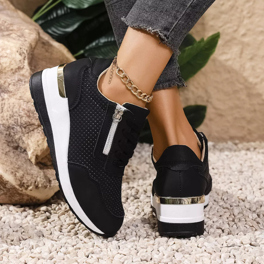 Lace Up Wedge Sneakers Apparel and Accessories