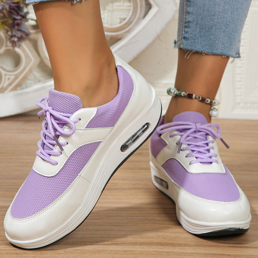 Lace Up Wedge Sneakers Apparel and Accessories