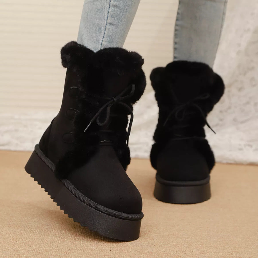 Lace-Up Winter Boots Apparel and Accessories
