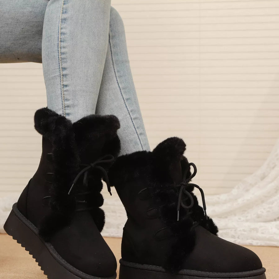Lace-Up Winter Boots Apparel and Accessories