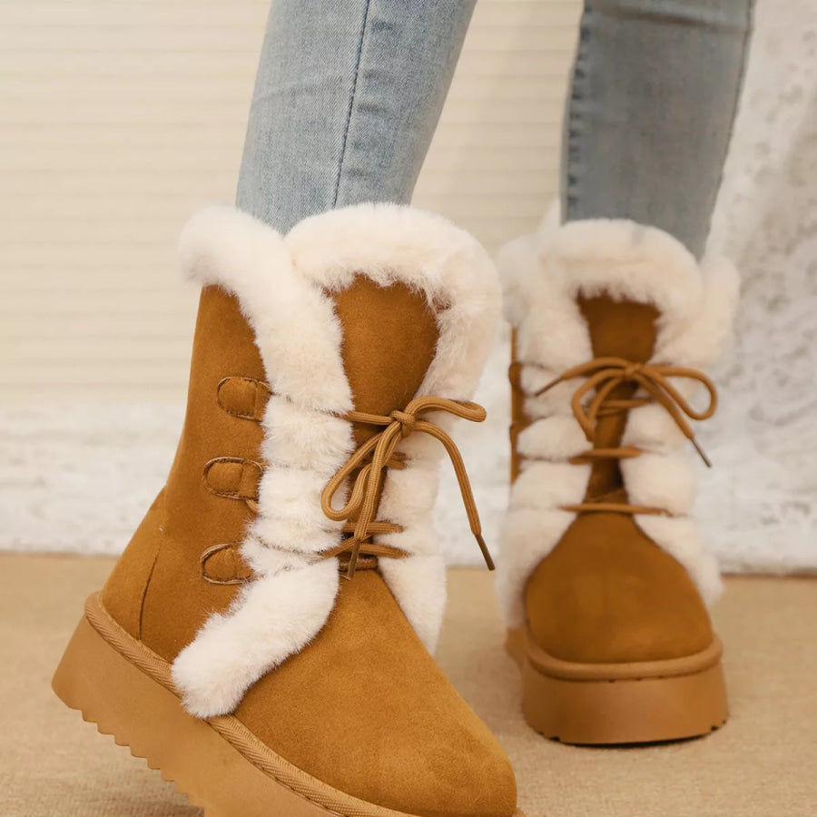Lace-Up Winter Boots Apparel and Accessories