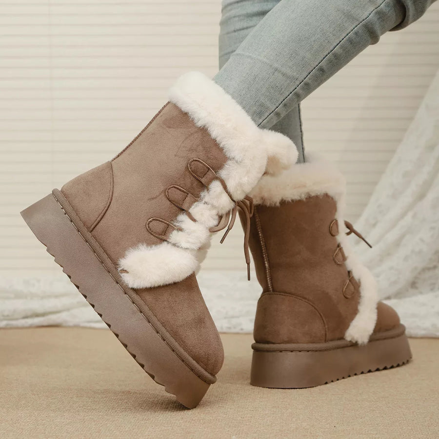 Lace-Up Winter Boots Apparel and Accessories
