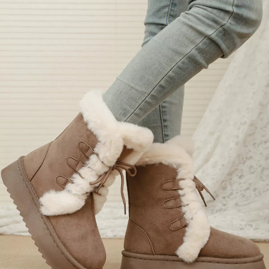 Lace-Up Winter Boots Apparel and Accessories
