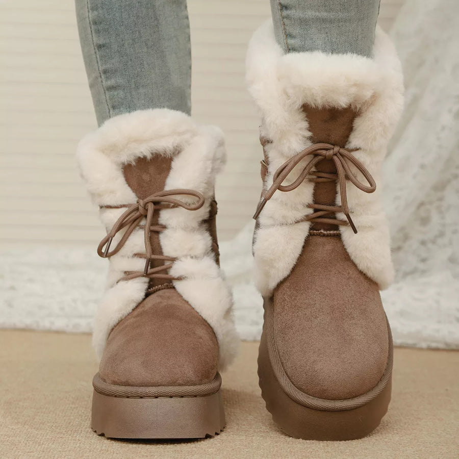 Lace-Up Winter Boots Mocha / 36 Apparel and Accessories