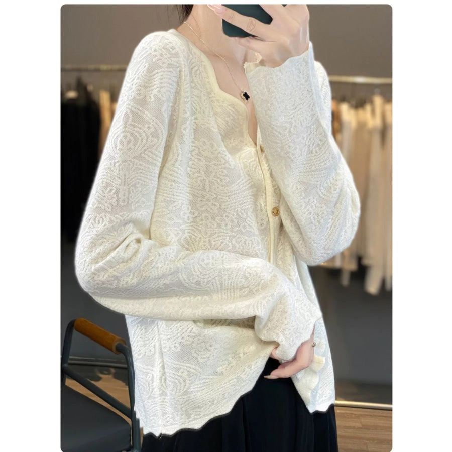 Lace V-Neck Cardigan Apparel and Accessories
