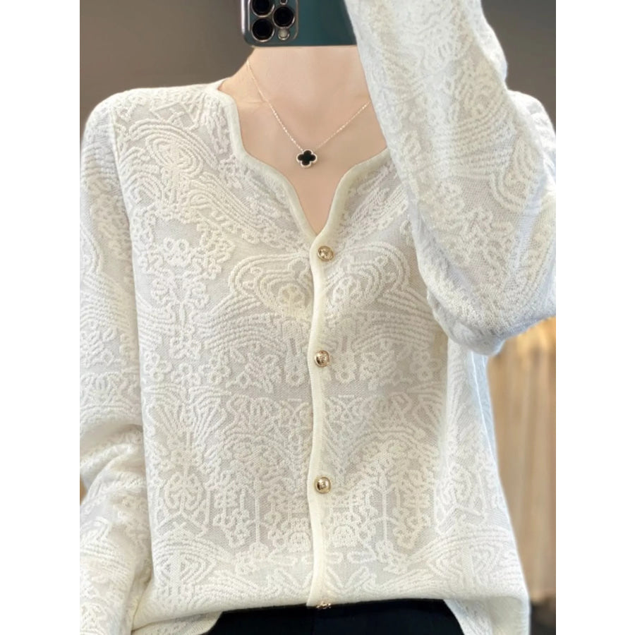 Lace V-Neck Cardigan Apparel and Accessories