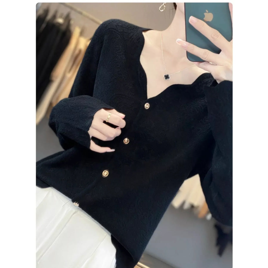 Lace V-Neck Cardigan Apparel and Accessories