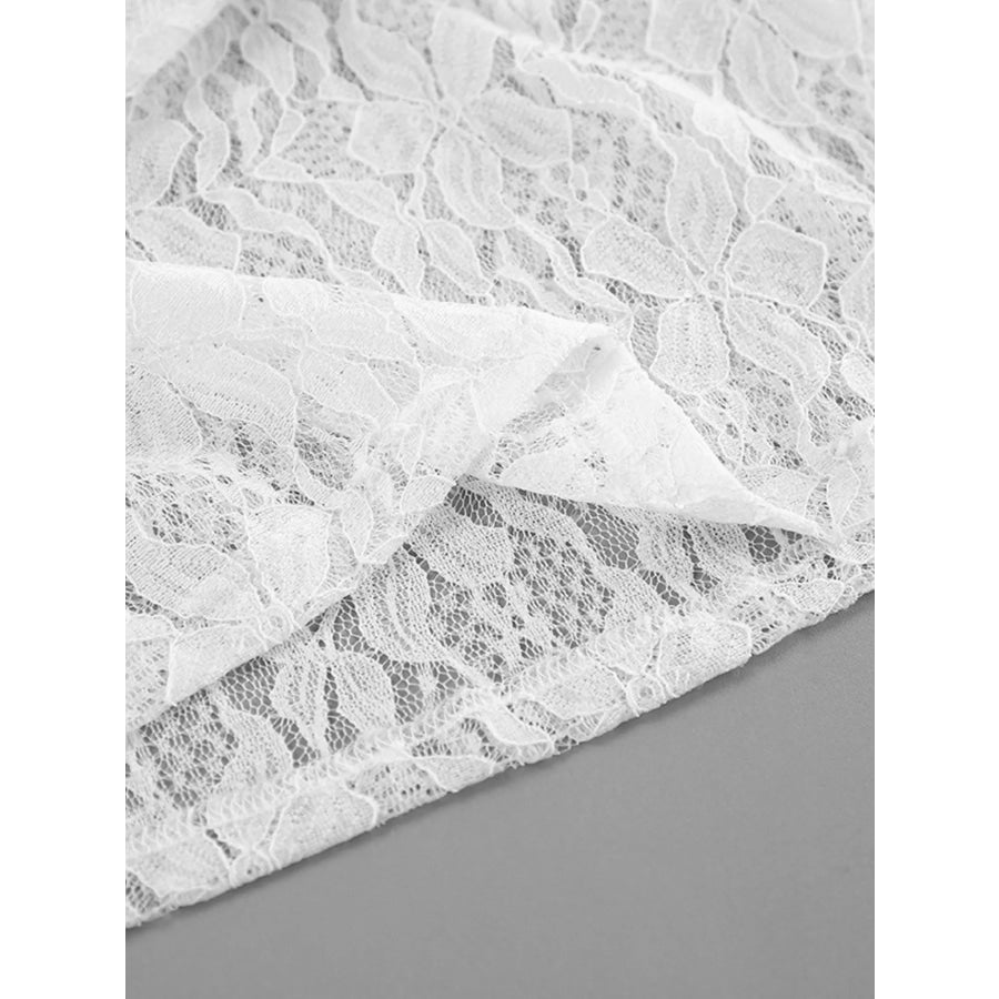 Lace V-Neck Flare Sleeve Blouse Apparel and Accessories