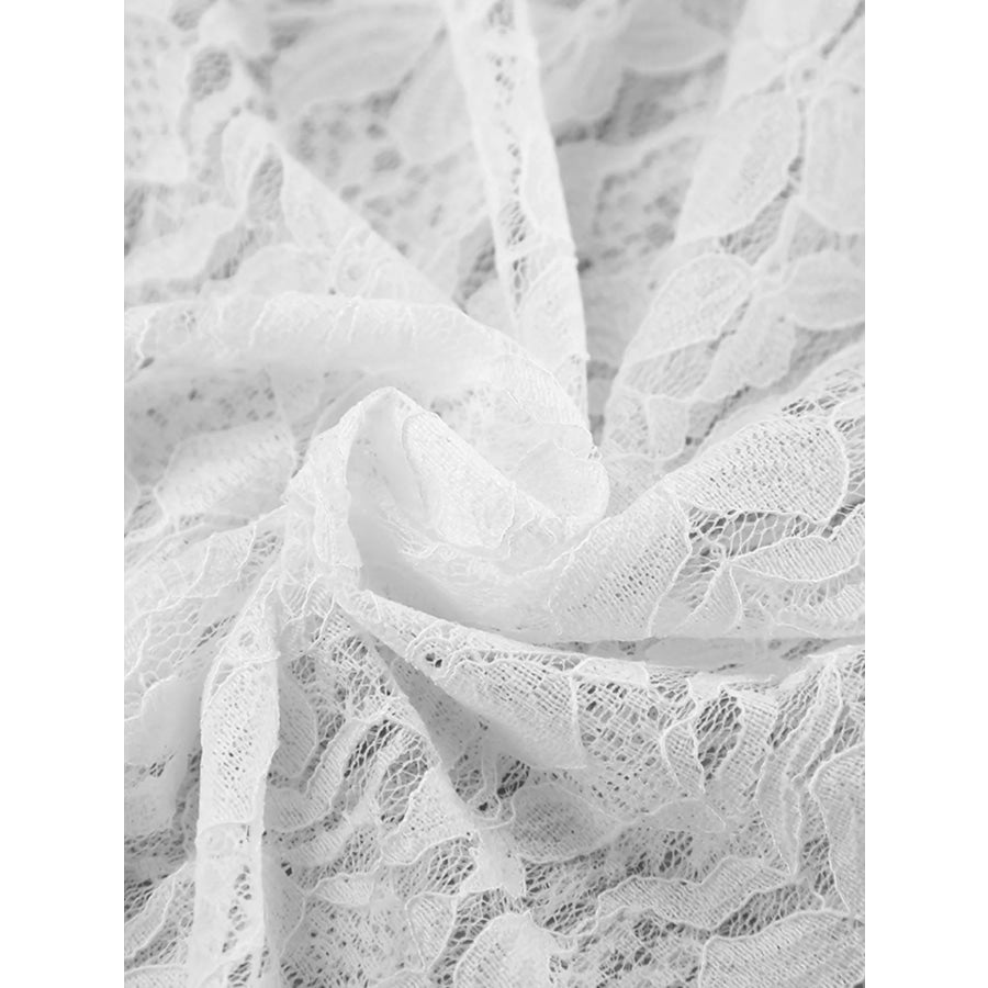 Lace V-Neck Flare Sleeve Blouse Apparel and Accessories