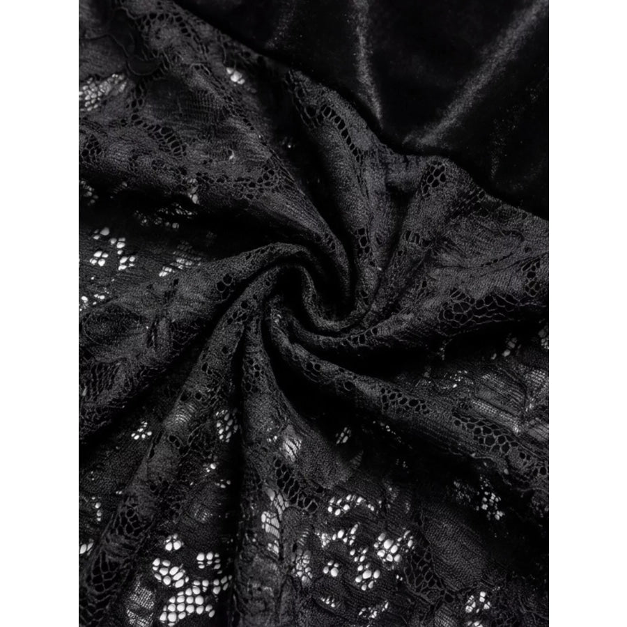 Lace V-Neck Flare Sleeve Dress Apparel and Accessories
