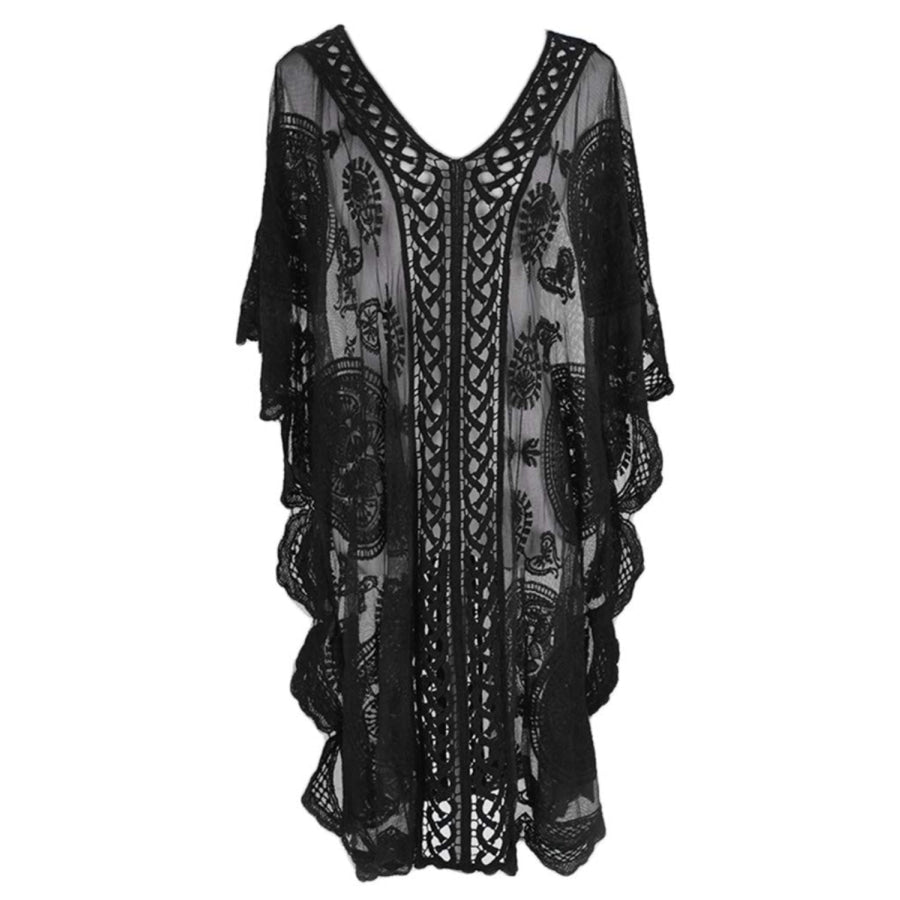 Lace V-Neck Half Sleeve Cover-Up Apparel and Accessories