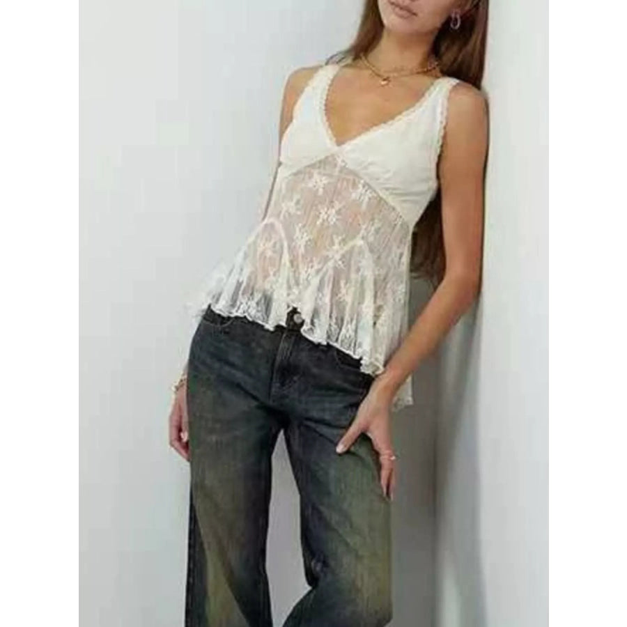 Lace V-Neck Tank Apparel and Accessories
