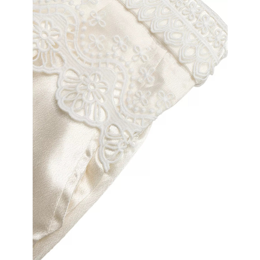 Lace Waist Wide Leg Pants Apparel and Accessories