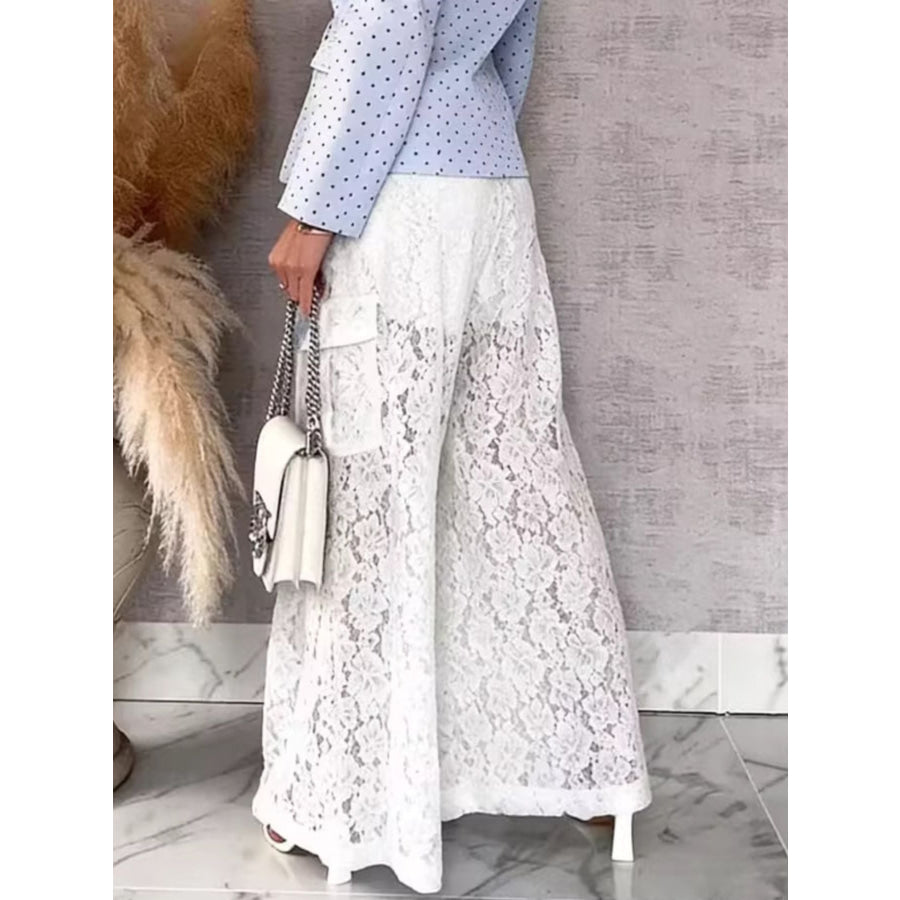 Lace Wide-Leg Pants Apparel and Accessories