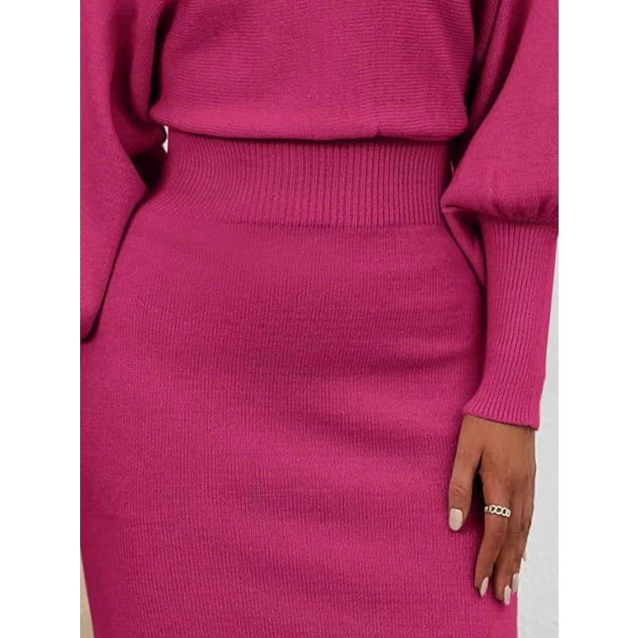 Lantern Sleeve Bodycon Sweater Dress Apparel and Accessories