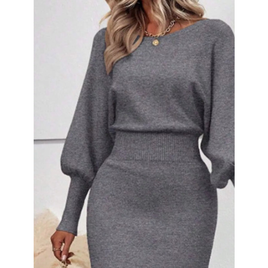 Lantern Sleeve Bodycon Sweater Dress Apparel and Accessories