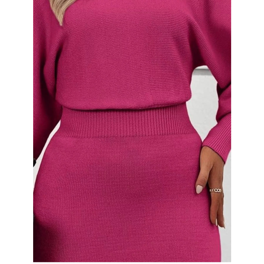Lantern Sleeve Bodycon Sweater Dress Apparel and Accessories