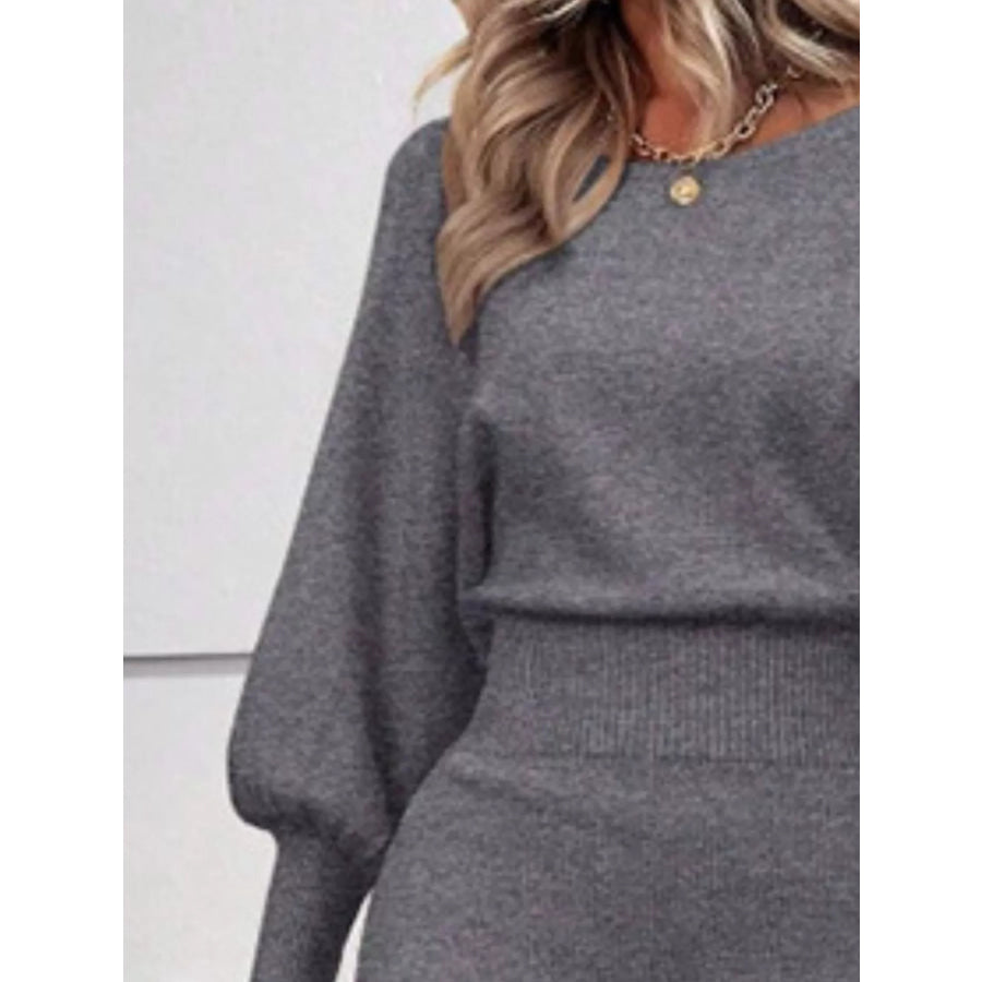 Lantern Sleeve Bodycon Sweater Dress Apparel and Accessories