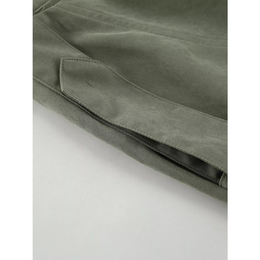 Lapel Collar Belted Cropped Trench Apparel and Accessories