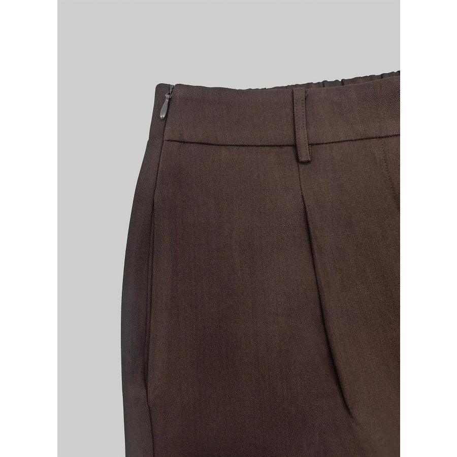 Lapel Collar Blazer and Wide Leg Pants Set Apparel Accessories