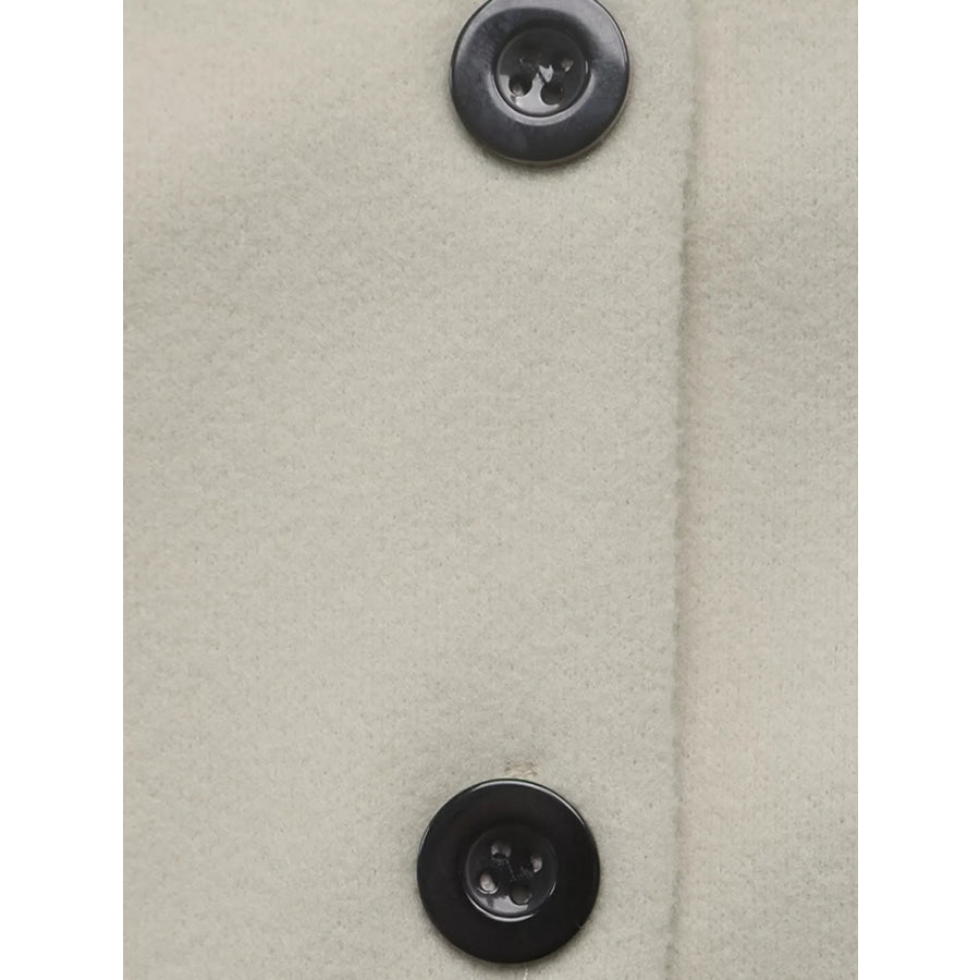 Lapel Collar Button Up Outerwear Apparel and Accessories