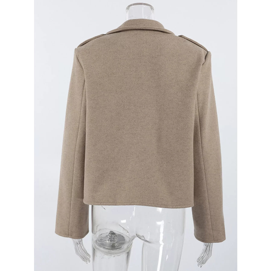 Lapel Collar Cropped Outerwear Apparel and Accessories