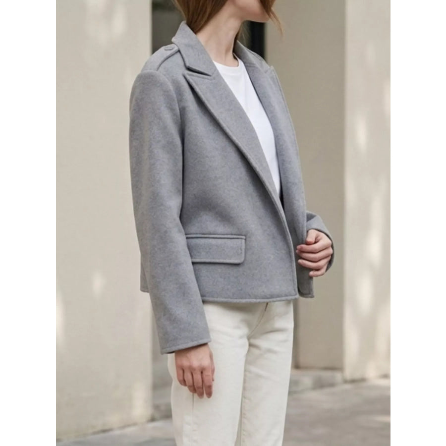 Lapel Collar Cropped Outerwear Apparel and Accessories