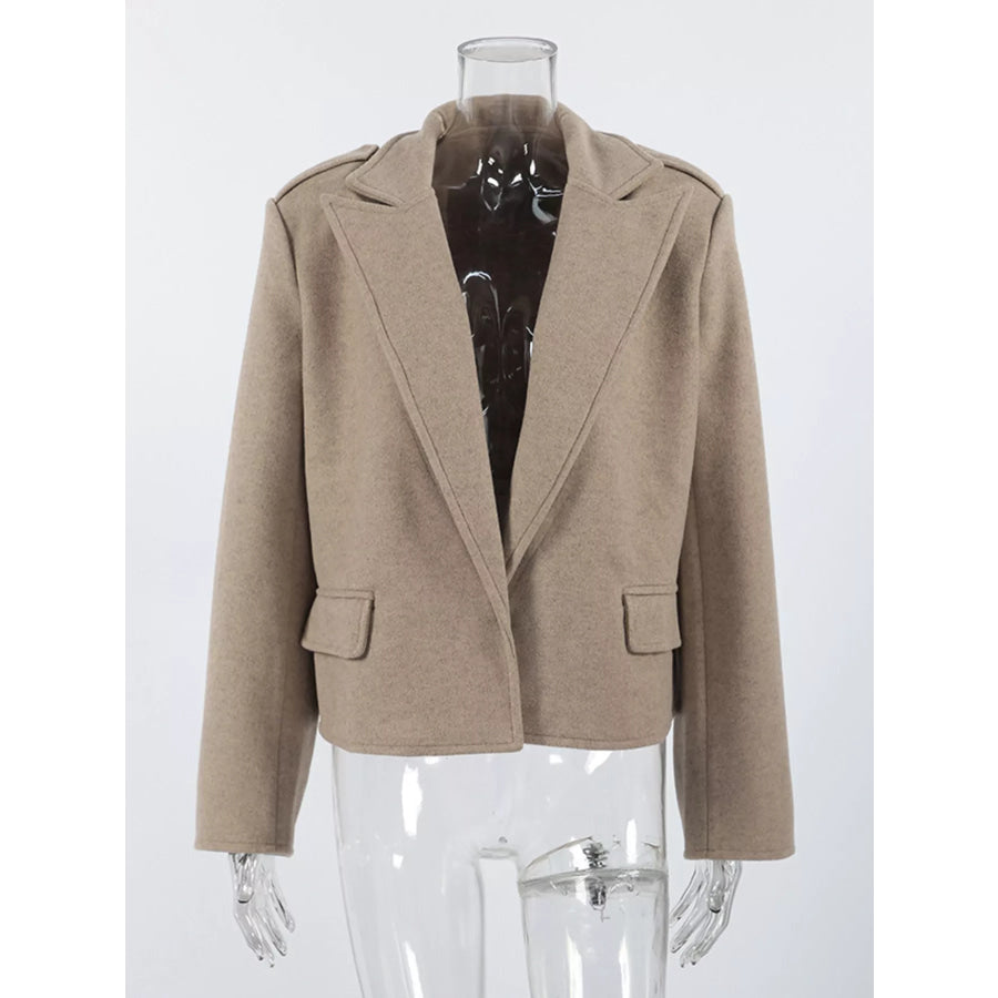 Lapel Collar Cropped Outerwear Apparel and Accessories