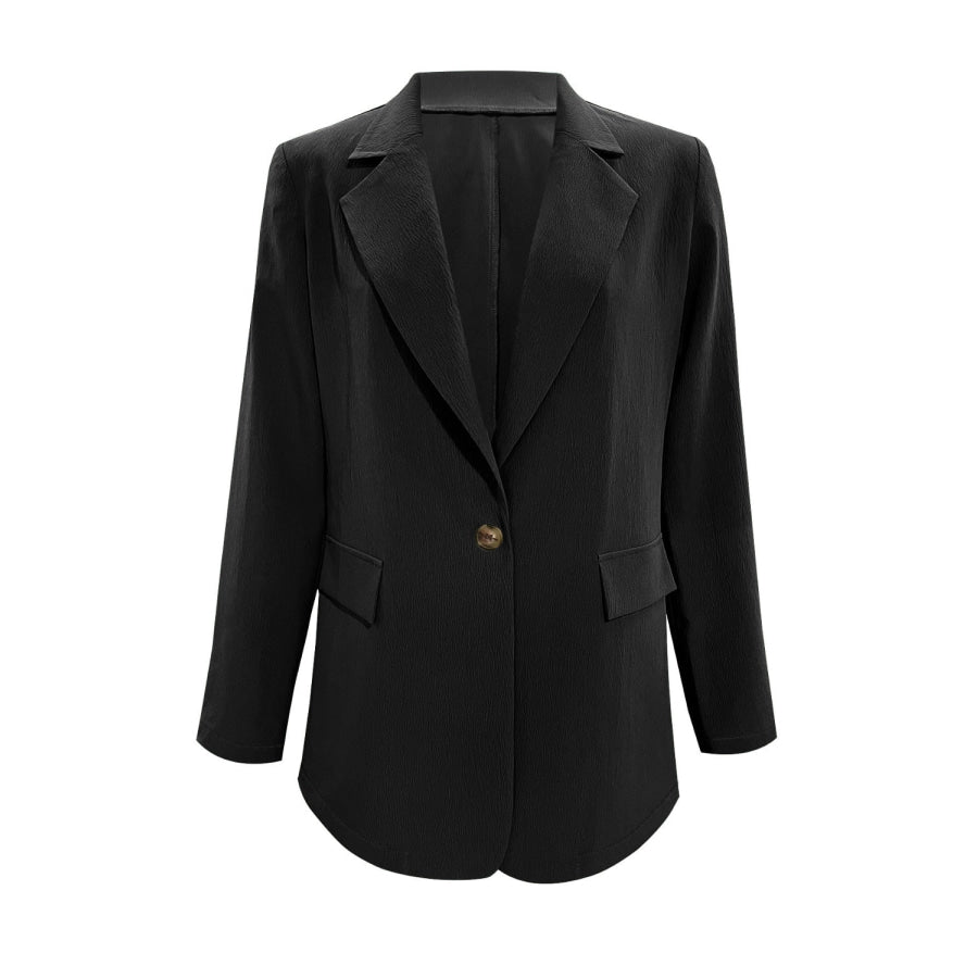 Lapel Collar Long Sleeve Blazer Apparel and Accessories