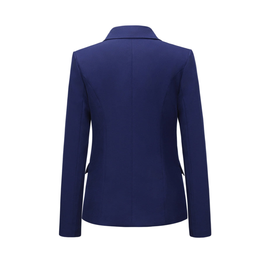 Lapel Collar Long Sleeve Blazer Apparel and Accessories