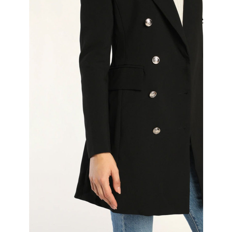 Lapel Collar Long Sleeve Blazer Apparel and Accessories