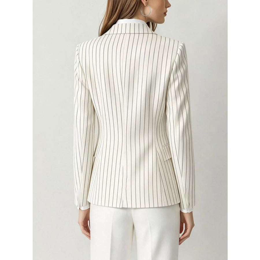 Lapel Collar One Button Blazer Apparel and Accessories