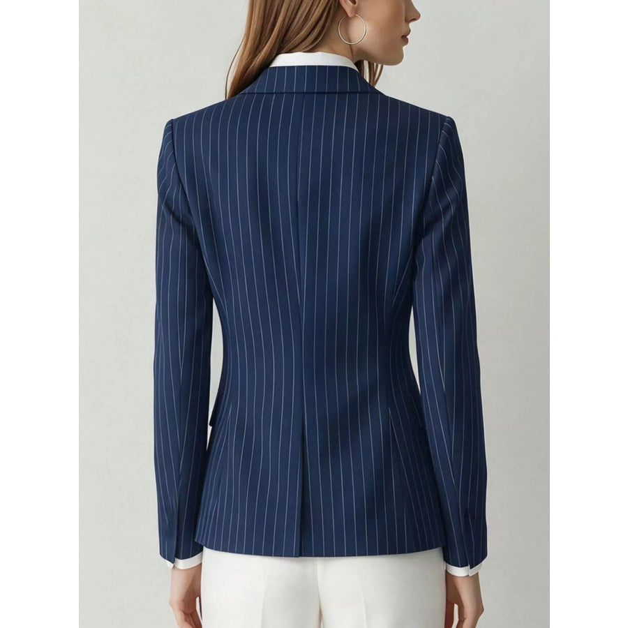 Lapel Collar One Button Blazer Apparel and Accessories