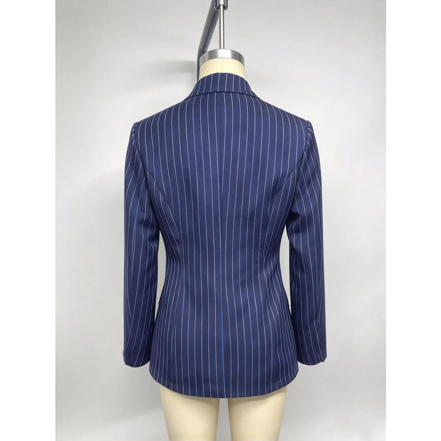 Lapel Collar One Button Blazer Apparel and Accessories