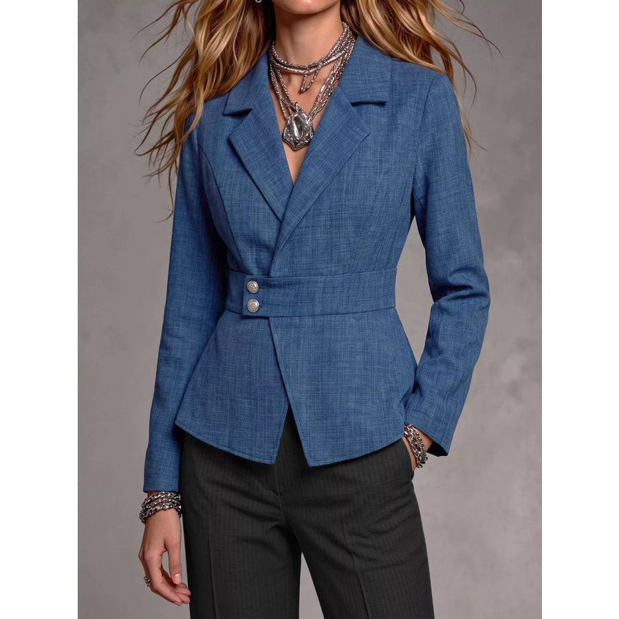 Lapel Collar Slim Fit Blazer Apparel and Accessories