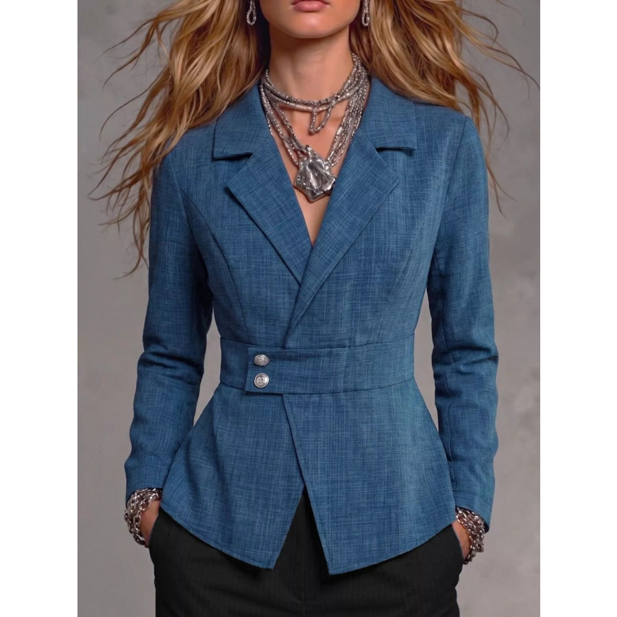 Lapel Collar Slim Fit Blazer Apparel and Accessories