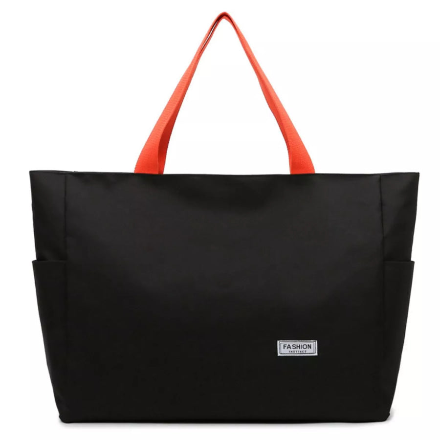 Large Capacity Canvas Shoulder Bag Black / One Size Apparel and Accessories