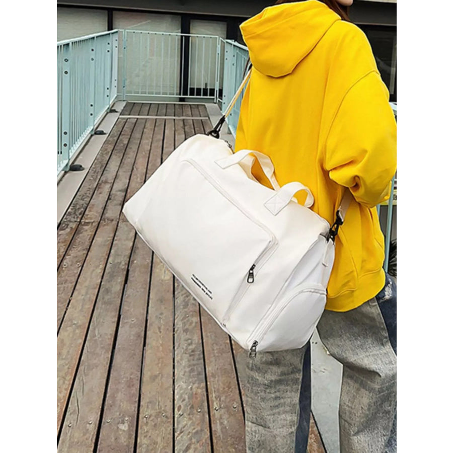Large Capacity Canvas Travel Bag White / onesize Apparel and Accessories