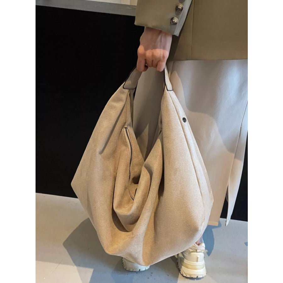 Large Capacity Casual Shoulder Bag Off-white / One Size Apparel and Accessories