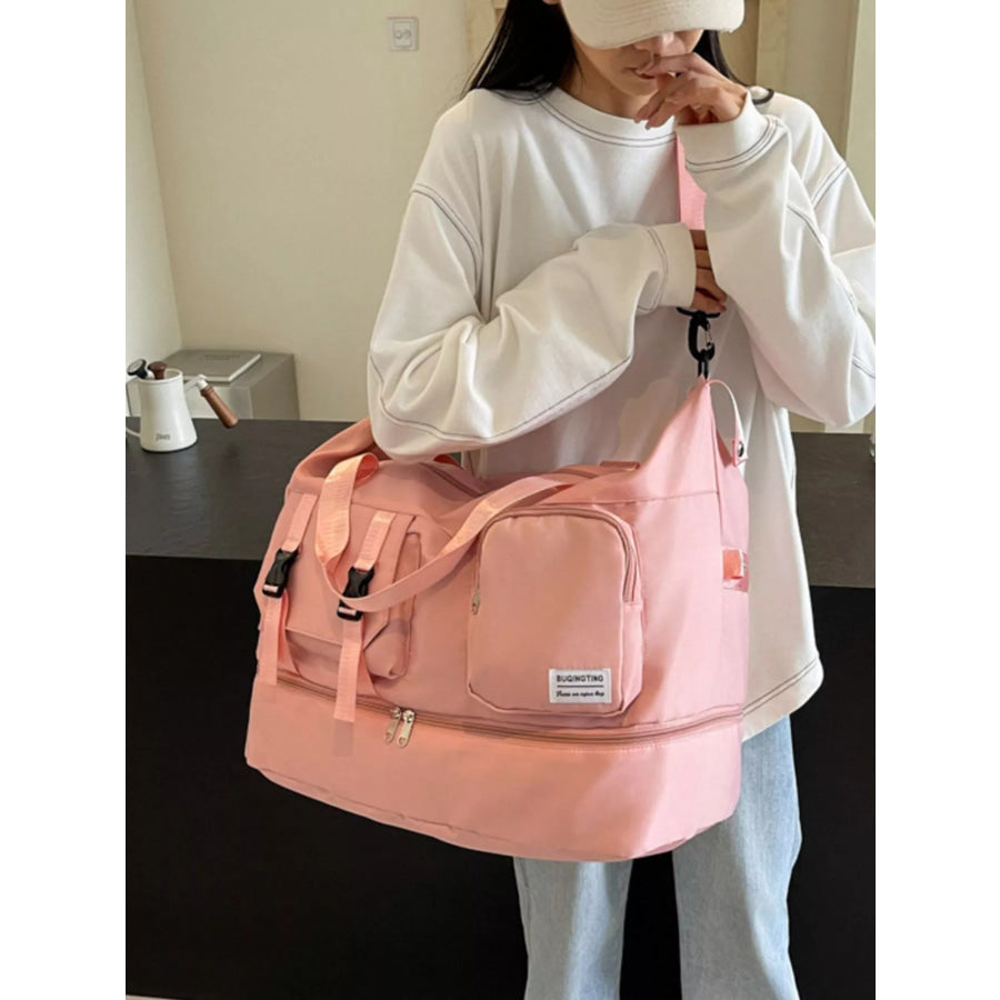 Large Capacity Multi-Pocket Travel Bag Pink / One Size Apparel and Accessories
