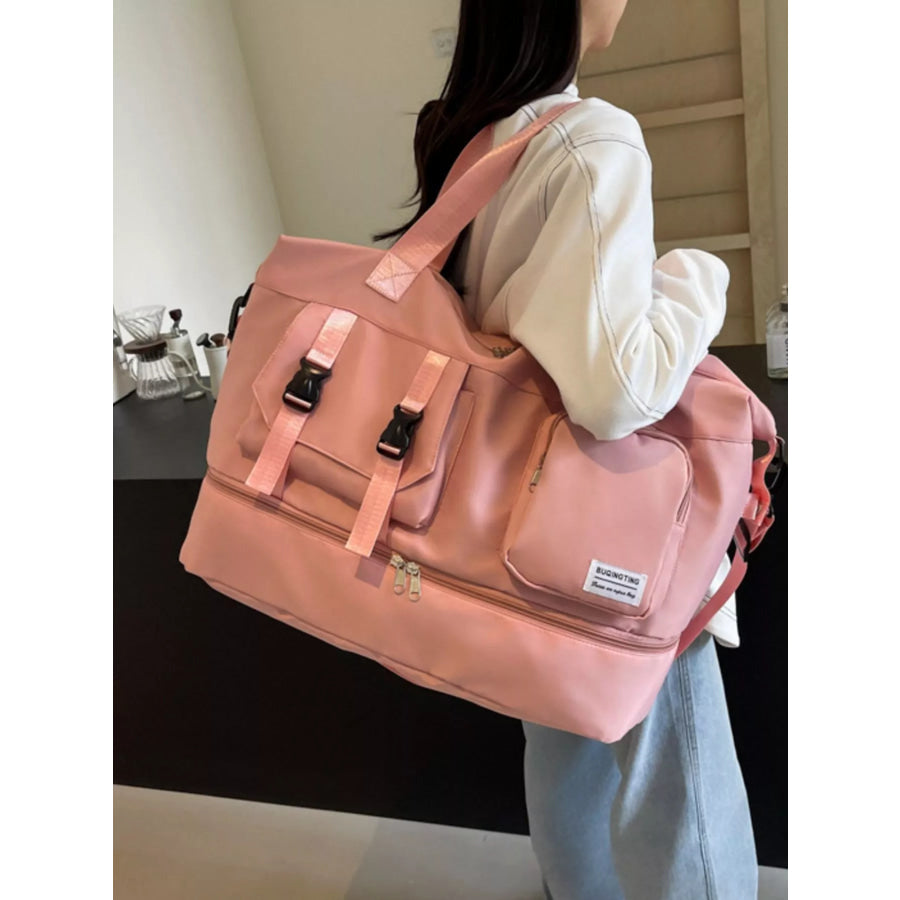Large Capacity Multi-Pocket Travel Bag Pink / One Size Apparel and Accessories