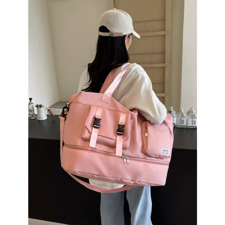 Large Capacity Multi-Pocket Travel Bag Pink / One Size Apparel and Accessories